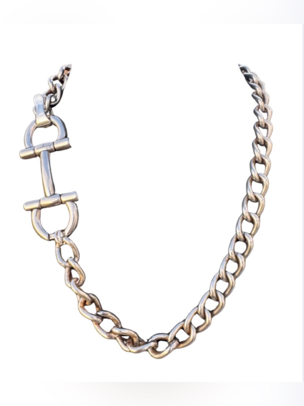 Hand Crafted Upcycled Ferragamo Necklace - Picture 6 of 8
